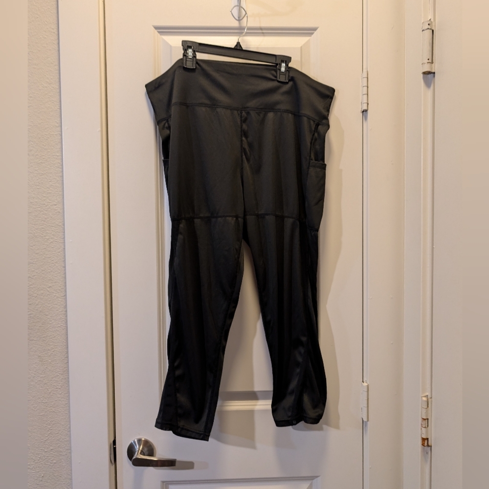 Black Silky Plus Active Pants
